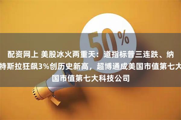 配资网上 美股冰火两重天:道指标普三连跌、纳指独涨,特斯拉狂飙3%创历史新高,超博通成美国市值第七大科技公司