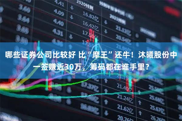 哪些证券公司比较好 比“摩王”还牛!沐曦股份中一签赚近30万,筹码都在谁手里?