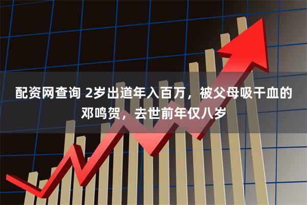 配资网查询 2岁出道年入百万，被父母吸干血的邓鸣贺，去世前年仅八岁